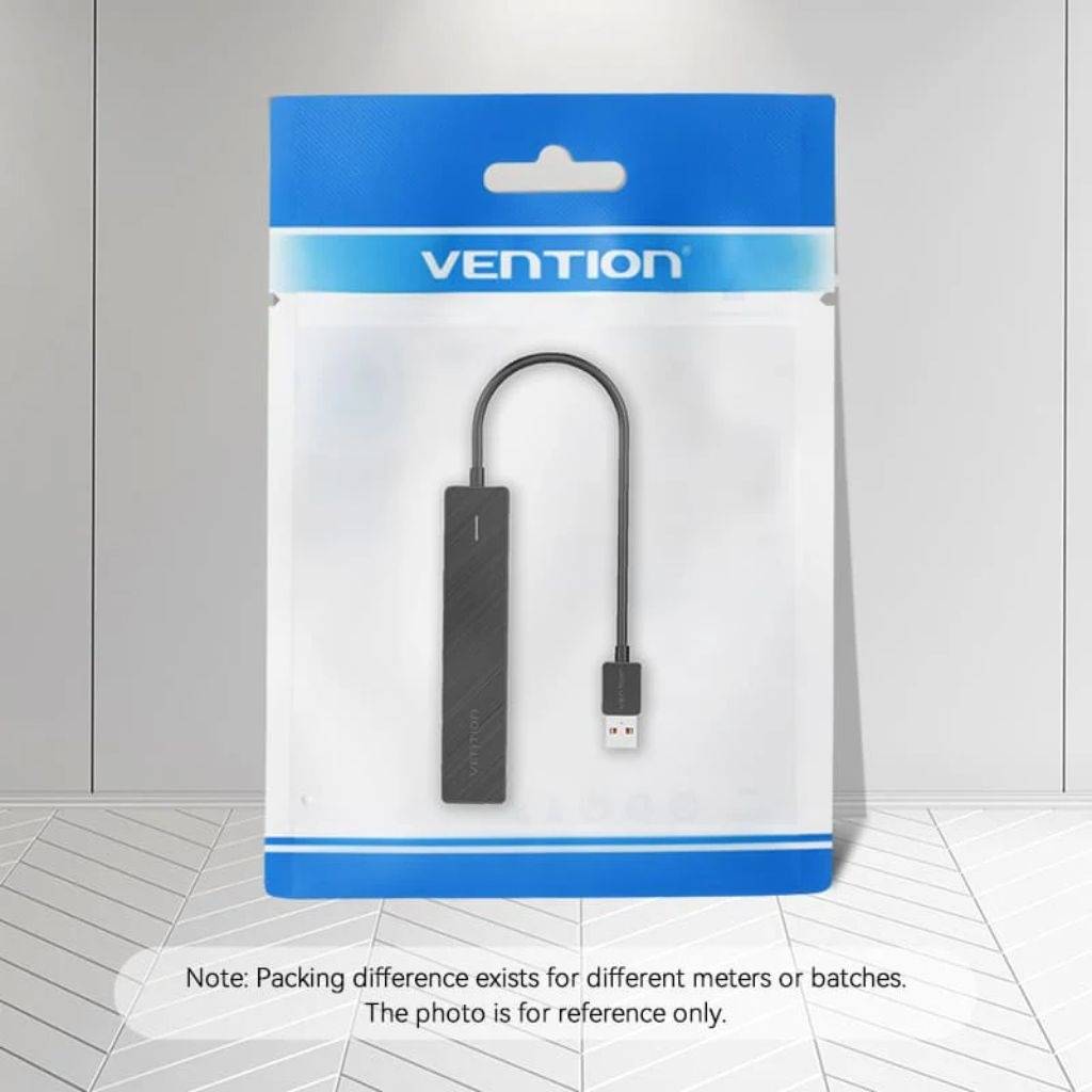 Hub 5 en 1 Vention – 4x USB-A + 1x USB-C, 10Gbps, 0.15m, Negro