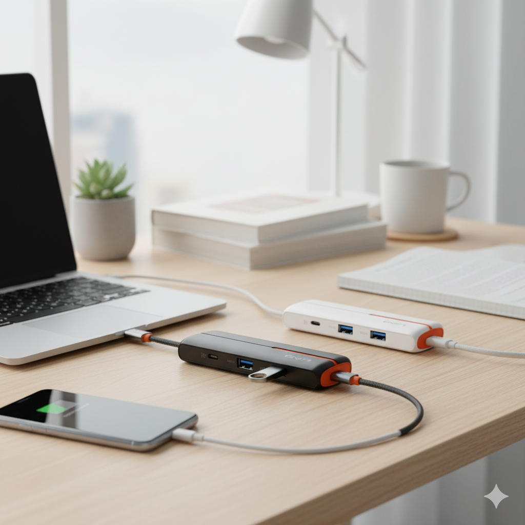 Extensor LDINO 5-en-1 USB-C – Alta Velocidad – Blanco