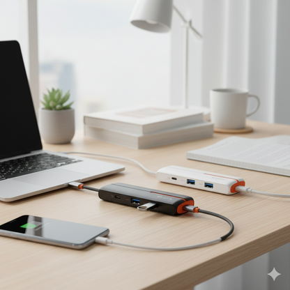 Extensor LDINO 5-en-1 USB-C – Alta Velocidad – Blanco
