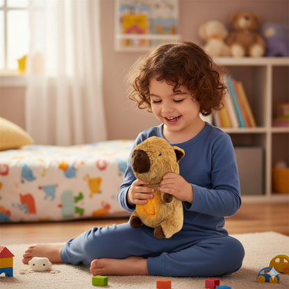 Peluche capibara que respira con luces y sonido