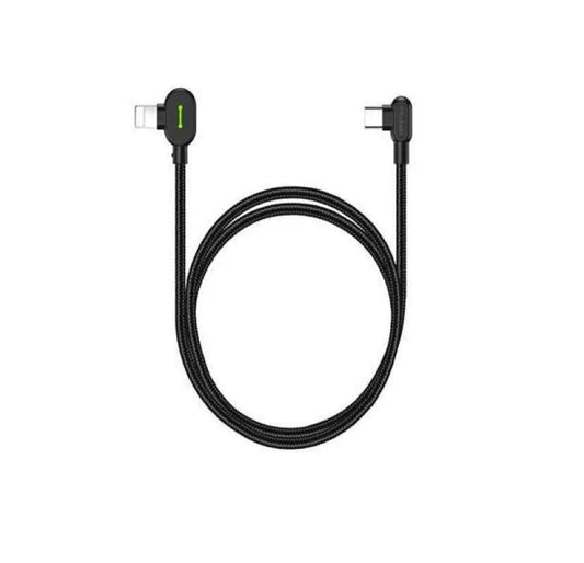 Cable Mcdodo USB-C a Lightning 90° 36 W 1.8 m – Carga Rápida PD + Datos 480 Mbps, indicador led y Trenzado Resistente