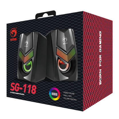 Parlantes Gamer 2x3W RGB USB SG-118 Marvo